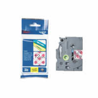 Cinta BROTHER ROTULADORAS NEGRO/CUADRILLE ROJO 12M