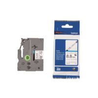 Cinta para Rotuladora BROTHER Termoc 8.8MM BLANCO/NEGRO