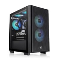 Gabinete TT H390 Mid-Tower TG Fan ARGB x4 Black c/Fuente 750W 80 Plus Bronze