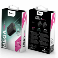 CARGADOR DE PARED MEGA 30W NEGRO C/CABLE