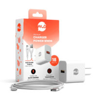 CARGADOR ALO POWER 18W QC CABLE FLASH TYPE-C BLANCO (8023)