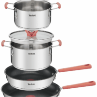 SET DE 5 PIEZAS TEFAL PRATIKA (CACEROLA 20CM C TAPAOLLA 24CM CTAPA SARTEN 24CM ) (T701SET3)