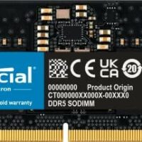 Memoria PC CRUCIAL CT 8GB DDR5 4800MHz CL40 1.10V Single Negro SODIMM