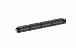 Panel de distribución discreta blindado, Cat 6A, SL, 1U, 48 puertos, negro