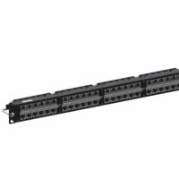 Panel de distribución discreta blindado, Cat 6A, SL, 1U, 48 puertos, negro