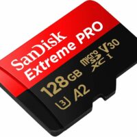 Micro SD SanDisk Extreme Pro 128GB microSD UHS-I Card w/Adpt 200 Mb/s