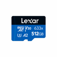 Tarjeta Memoria microSD con adaptador 512GB LEXAR 633x