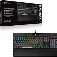 Teclado Corsair K70 MAX RGB Mecanico Switch MGX ajustable c/apoya muñeca (0507)