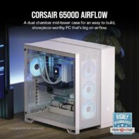 Gabinete Corsair 6500D Airflow Mid-Tower TG Super Dual Chamber White (4727)