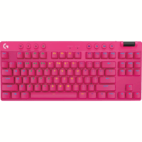 Teclado Mecánico Logitech G Pro X TKL (Switch GX Brown Tactile, LIGHTSPEED, Inglés, Rosado)
