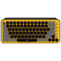 Teclado Inalambrico Logitech POP Keys, negro y amarillo