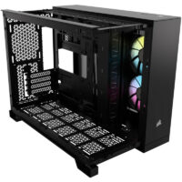 Gabinete Corsair 2500X Mid-Tower TG iCUE Fan RGB x2 Dual Chamber Negro