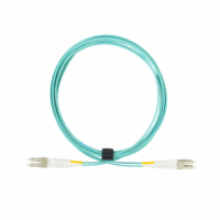 Jumper de Fibra Óptica Multimodo 50/125 XGLO OM4, LC-LC Duplex, OFNR, Color Aqua, 3 Metros