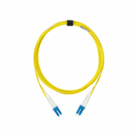 Jumper de Fibra Óptica Monomodo (OS2), XGLO, Riser, LC/UPC-LC/UPC Duplex, OFNR, Color Amarillo, 3 Metros