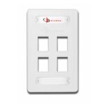 Placas frontales (faceplate) de 4 puertos blanca Siemon