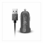 Cargador Para Auto Foxbox Way Qc-con Cable Usblightning Negro
