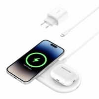 Cargador Belkin Qi2 15W 2 in 1 PAD + USB-C 5W White