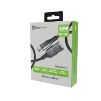 Cable KLIPXTREME KX POWER GO USB-A TO USB-C CABLE  30W 480mbps 33ft30m BRAIDED (KAC-050-10FT)