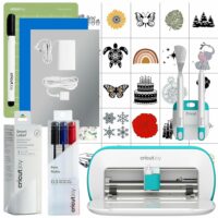 Cricut Joy maquina de corte inteligente portatil con Kit de inicio - Standard Grip y vinilos permanentes