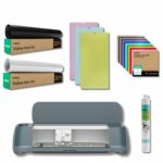 Cricut Maker 4 con Pack de tapetes variados Vinilo textil pack 40 hojas de colores Vinilo textil blanco Vinilo textil negro y cinta de transferencia