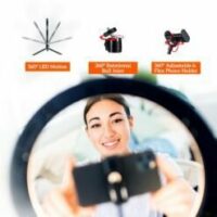 Anillo De Luz Argomtech Spotlight 9315 Led Con Mini Trípode Estructura Negro Luz Blanco Cálido