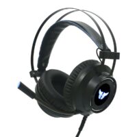 Auriculares Gamer Argomtech Combat Hs46 Arg-hs-2846bk Cable Color Negro Luz Azul