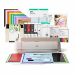 Cricut Maker 4 Rosa Marfil, Tapete Variety Pack x4, Kit 5 Herramientas Basicas, Vinilo Permanente Arcoiris 50 hojas, Vinilo Arcoiris 10 rollos, Cinta de transferencia