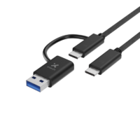 Adaptador Xtech, 2 en 1, usb-C a usb-C con Dongle