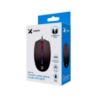 Mouse c/cable Xtech 2400 dpi , 4 botones , Led