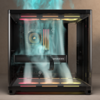 Gabinete CORSAIR AIR 5400 LX-R RGB iCUE LINK Mid Tower con triple cámara Negro
