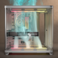 Gabinete CORSAIR AIR 5400 LX-R RGB iCUE LINK Mid Tower con triple cámara Blanco
