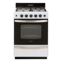 Cocina Whirpool 55CM - COLOR BLANCA, REJILLAS DE HIERRO FUNDIDO