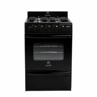 Cocina Escorial Master Style Multigas Color Negro Con Puerta Con Visor