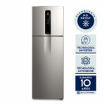 Heladera No Frost Inverter 408L Electrolux Top Freezer IF43s Plata