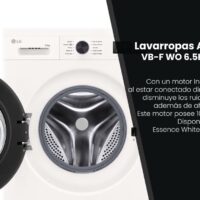 Lavarropas Automático Inverter LG VB-F WO 6.5KG 1200RPM Carga Frontal Blanco