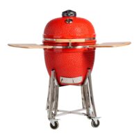 Parrilla Kamado Bbq Grill Kadu K21 Ahumador Ceramico Rojo con funda