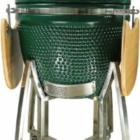 Parrilla Kamado Bbq Grill Kadu K15 Ahumador Ceramico Verde con funda