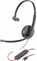 Auriculares monoaurales USB-C Poly Blackwire 3210 + adaptador USB-C/A Bulk - 8X214A6