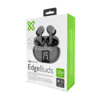 AURICULAR KLIPXTREME EDGEBUDS CANC SONIDO C IND LED  22HS  TWS IPX4 NEGRO  (KTE-755BK)