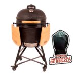 Parrilla Kamado Bbq Grill Kadu K23 Ahumador Ceramico Negro con funda