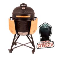 Parrilla Kamado Bbq Grill Kadu K23 Ahumador Ceramico Negro con funda