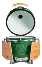 Parrilla Kamado Bbq Grill Kadu K23 Ahumador Ceramico Verde con funda