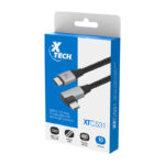Cable Xtech USB C 2,0 macho a macho en L 3m