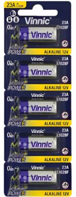 BLISTER DE PILAS VINNIC  ALCALINA 23A 12W X5 UNIDADES (L1028F)