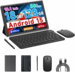 TABLET ANDROID 15 10” 18GB RAM 128GB  EXPANSIÓN 2TB – 2 EN 1 CON TECLADO MOUSE Y STYLUS (CP20 Pro