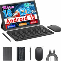 TABLET ANDROID 15 10” 18GB RAM 128GB  EXPANSIÓN 2TB – 2 EN 1 CON TECLADO MOUSE Y STYLUS (CP20 Pro