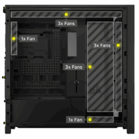 Gabinete CORSAIR FRAME 5000D Wood RS Performance Mid-Tower Case Negro / Madera